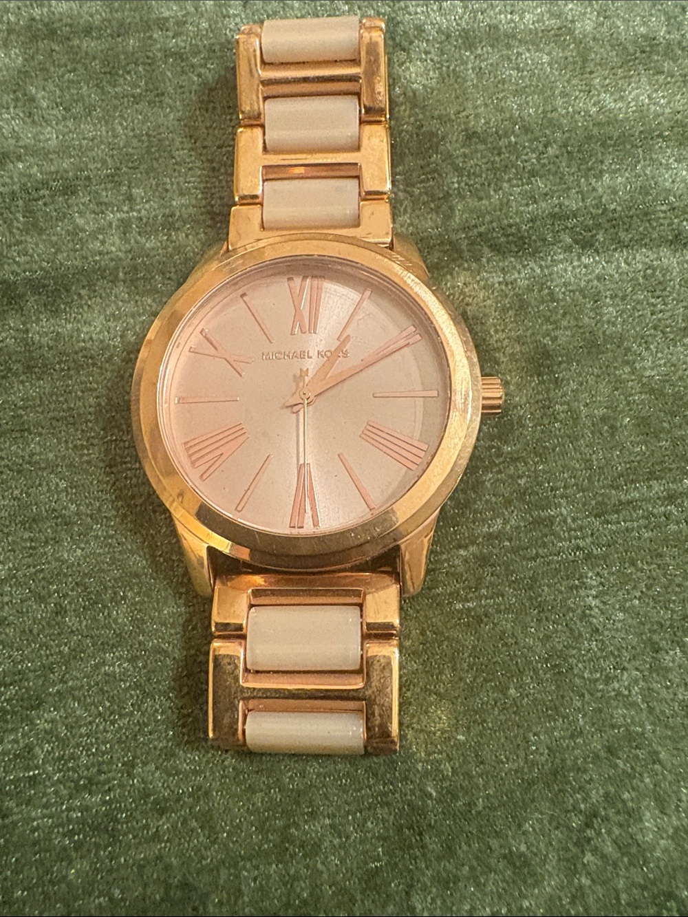 Michael Kors Rose Gold and Cream Metal Link Watch